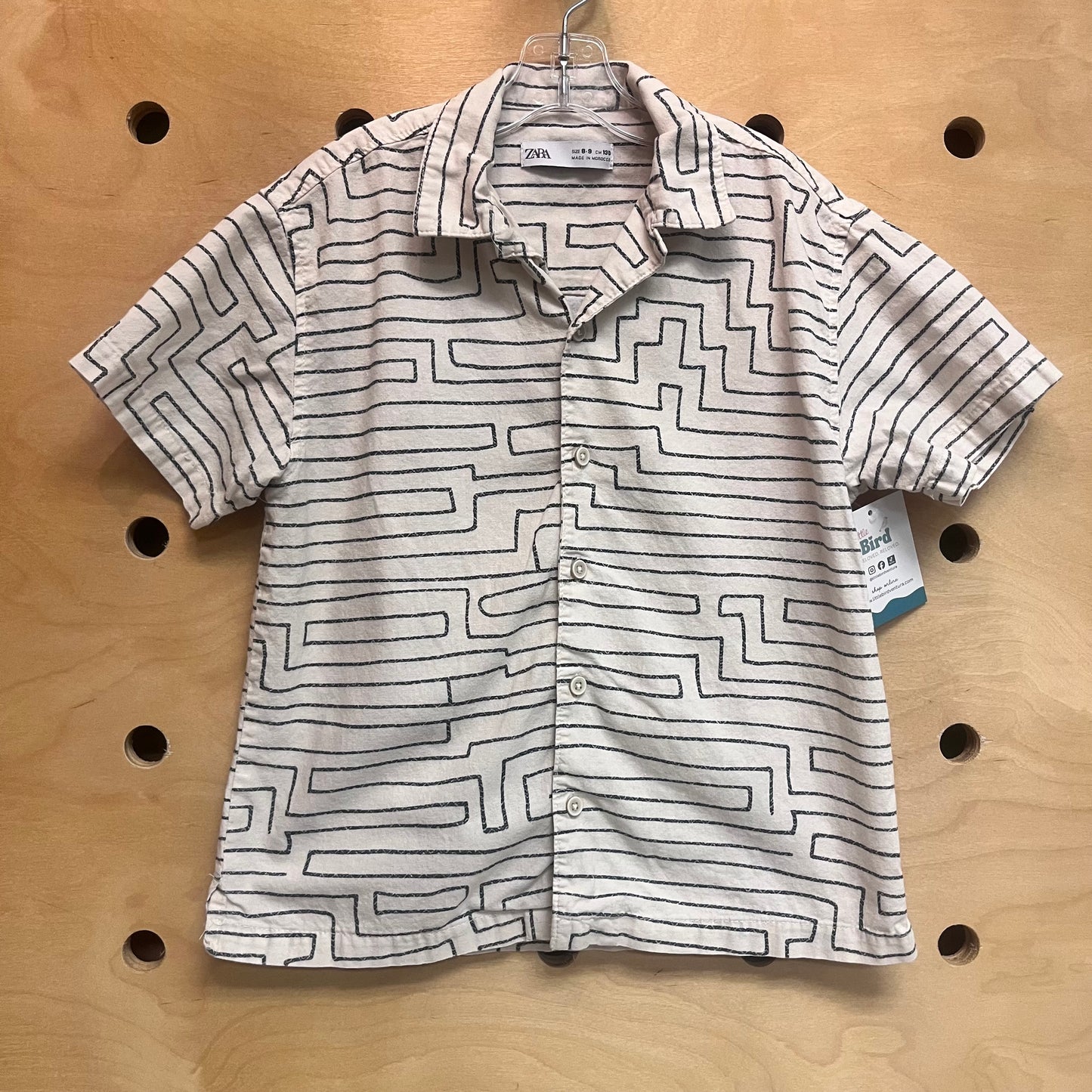Cream & Blue Button Up Shirt