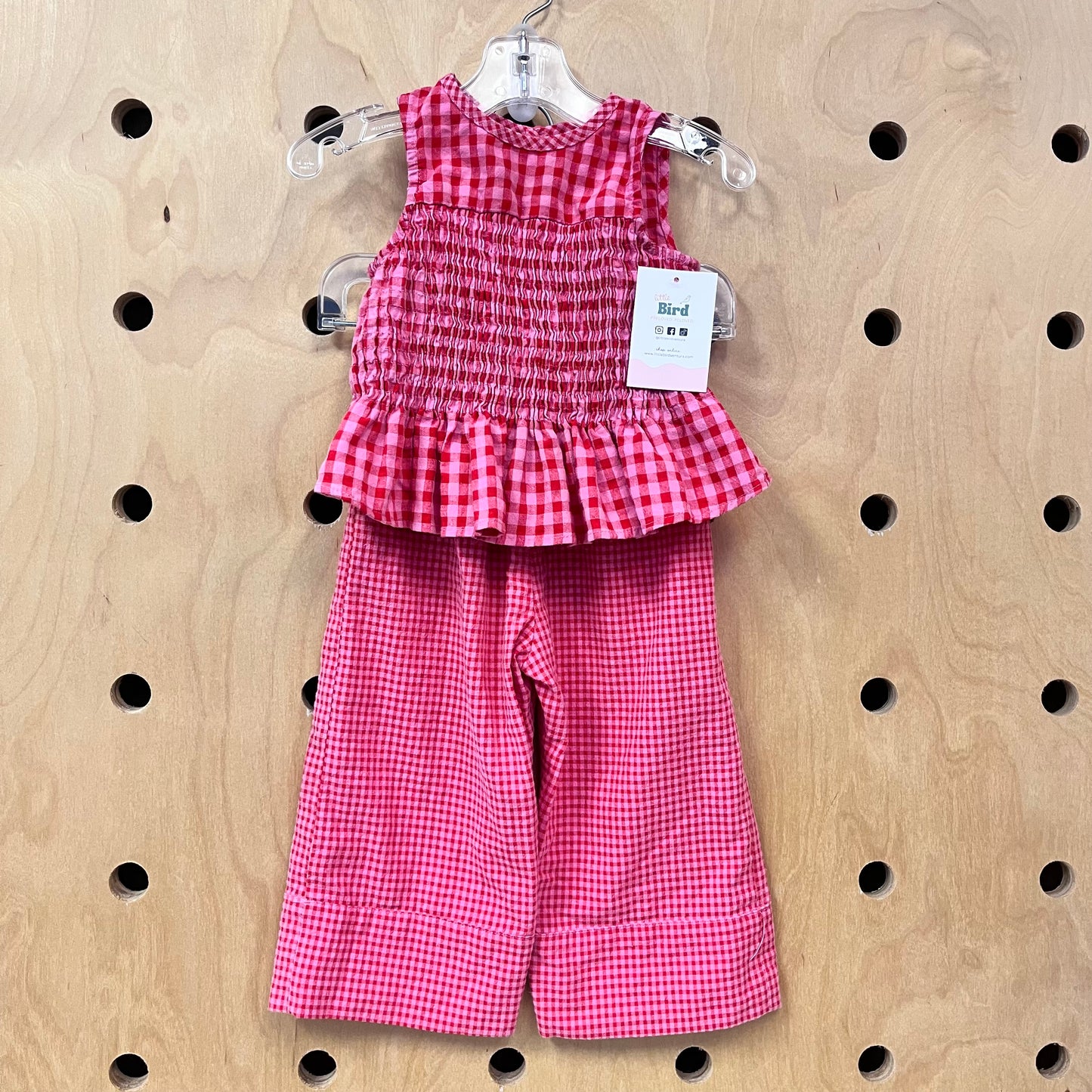 Pink + Red Gingham Outfit