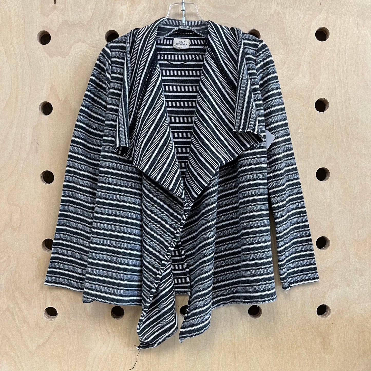 Grey+White Open Cardigan
