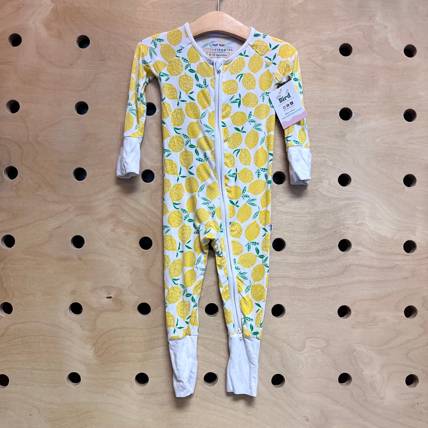 White/Yellow Bamboo Lemons Zippy