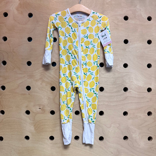 White/Yellow Bamboo Lemons Zippy