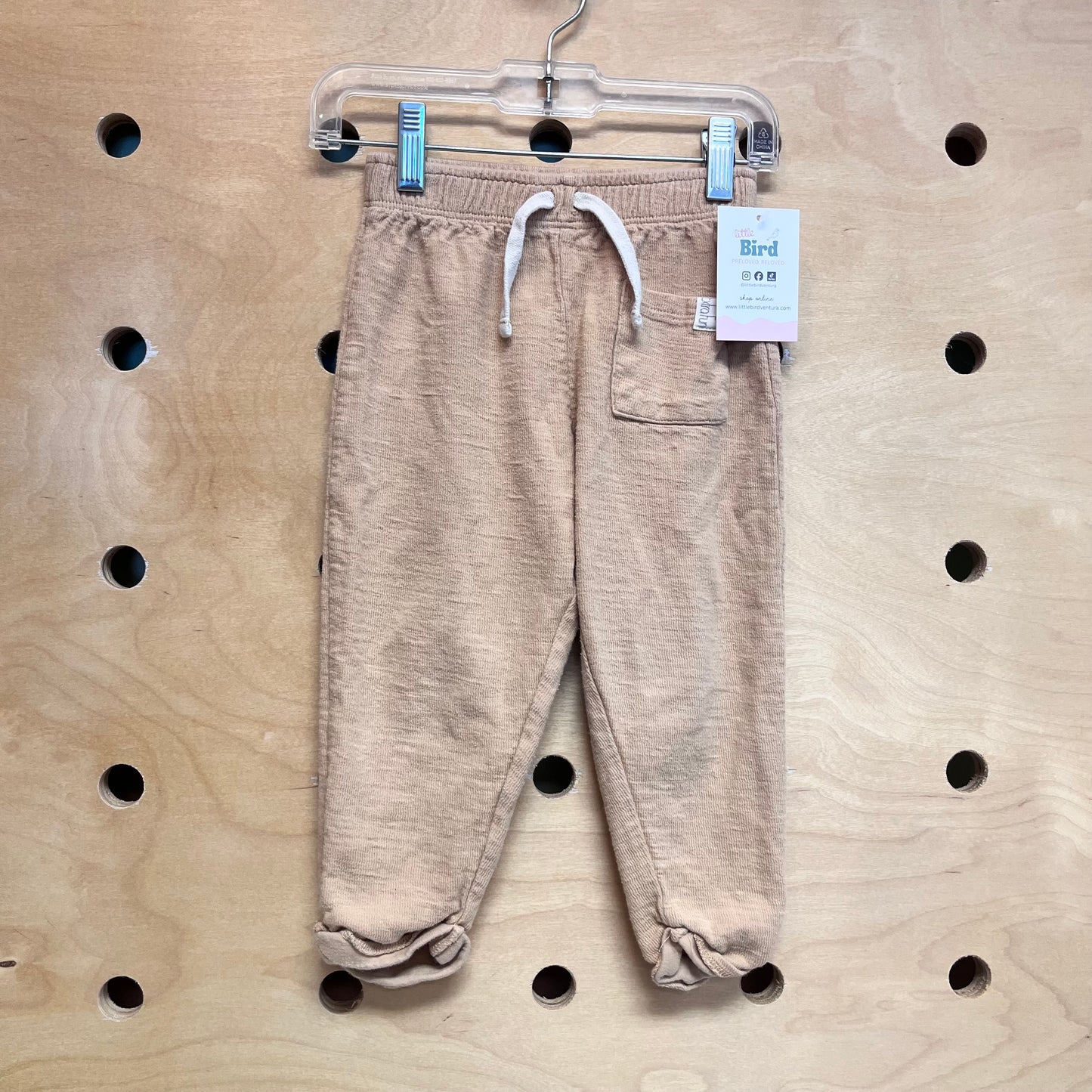 Tan Pocket Drawstring Joggers
