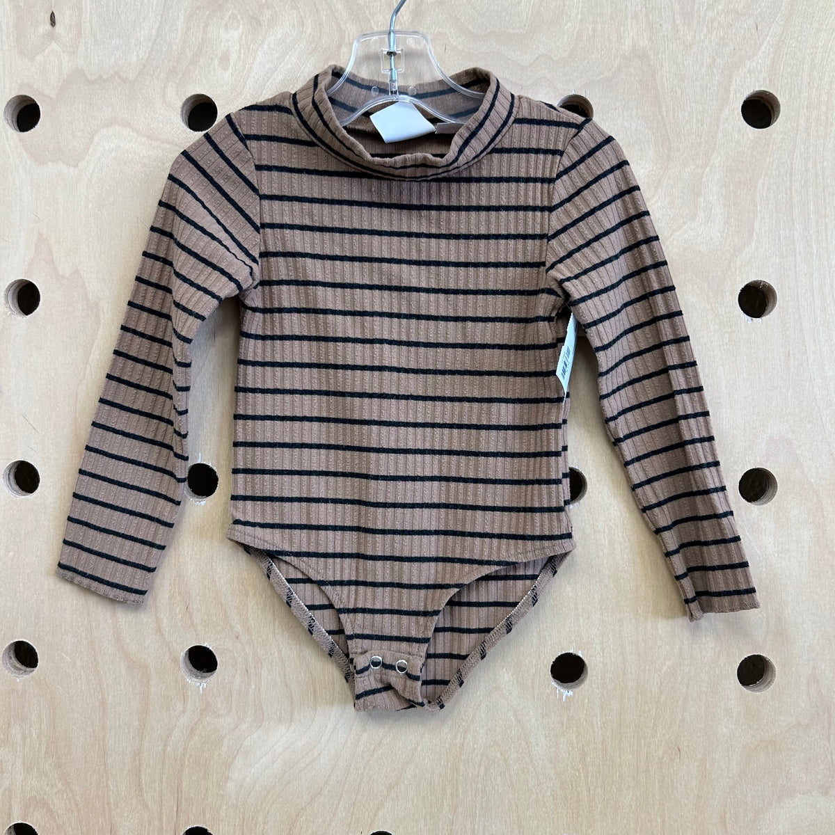 Brown Striped Bodysuit