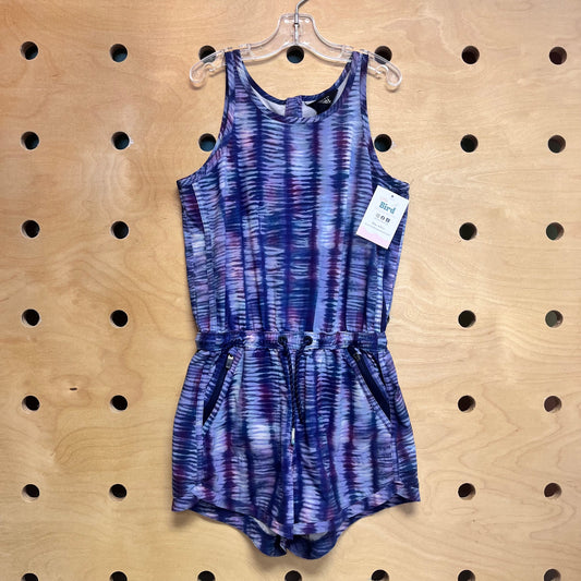 Purple/Blue Tie Dye Athletic Romper