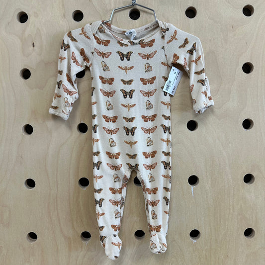 Cream Butterfly Bamboo Footies