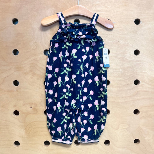 Blue/Pink Floral Cord Romper
