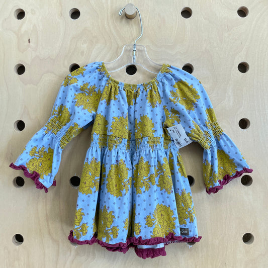 Blue + Green Floral Dress
