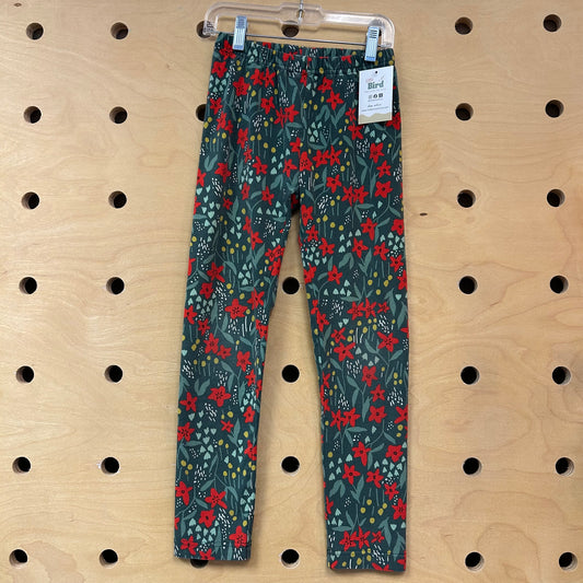 Green/Red Floral Cotton Leggings