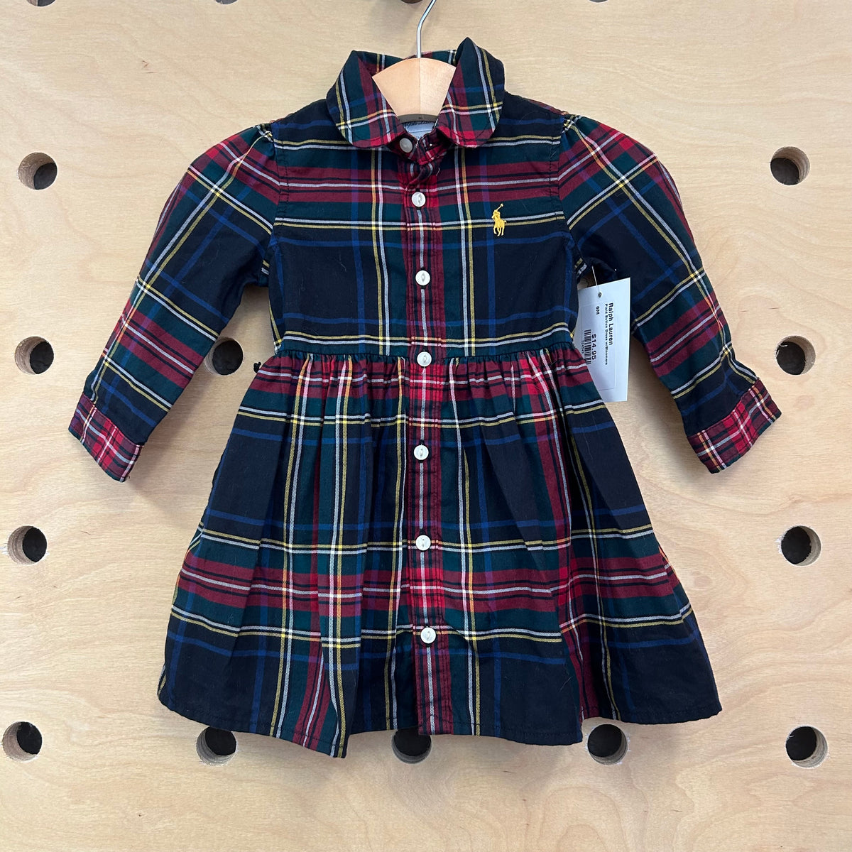 Plaid Button Dress w/Bloomers