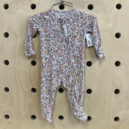 Pink Floral Bamboo Zippy