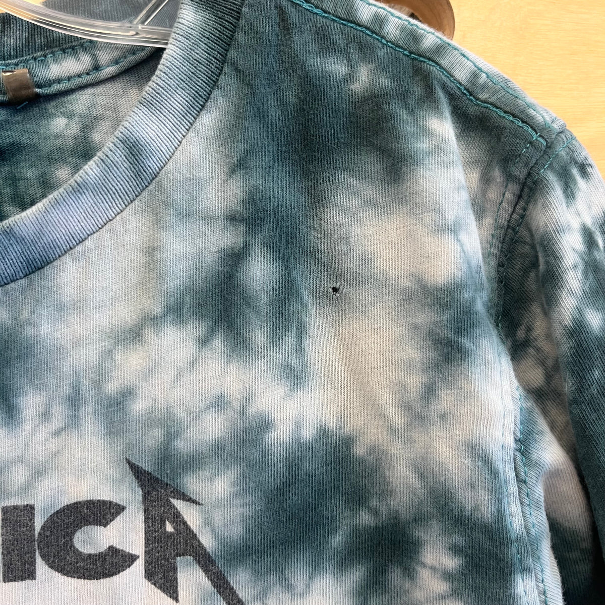 Teal/White Tie Dye Metallica Tee