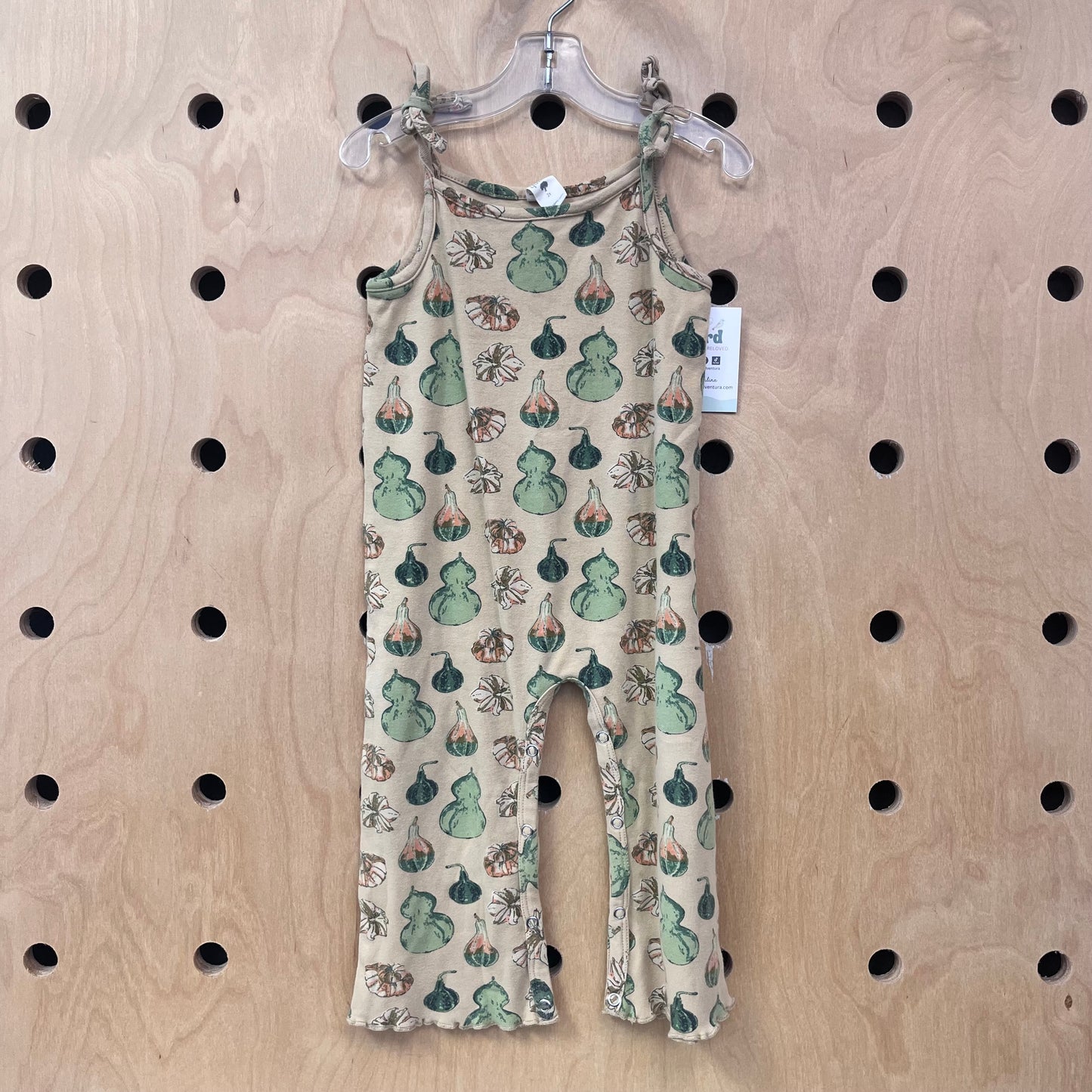 Cream/Green Squash Romper