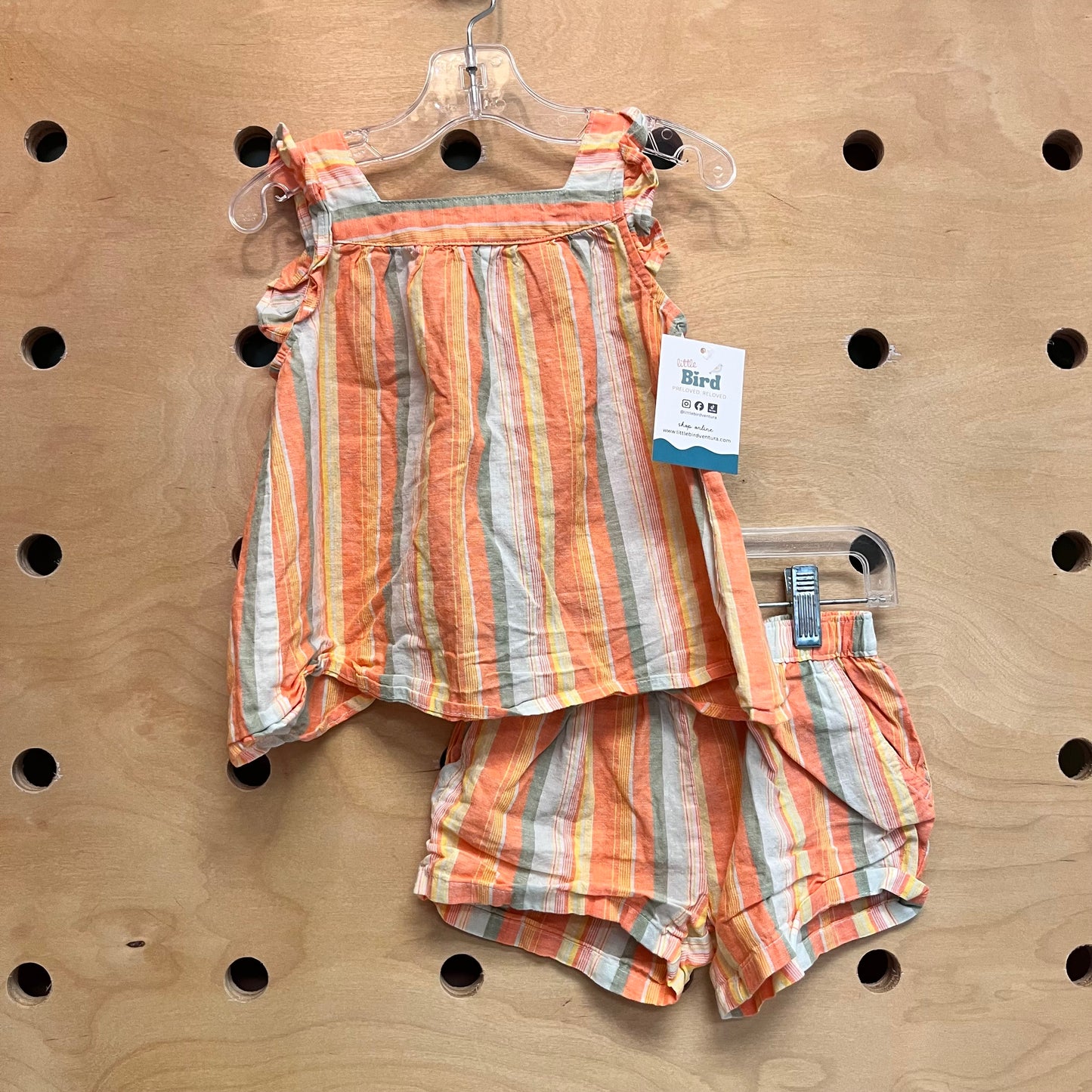 Orange/Yellow Striped Linen Outfit