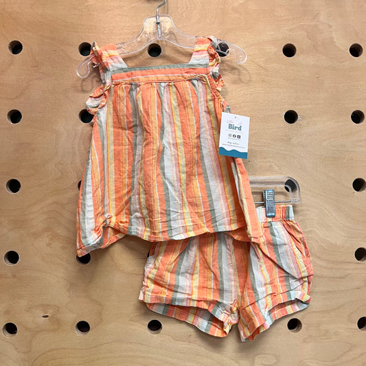 Orange/Yellow Striped Linen Outfit