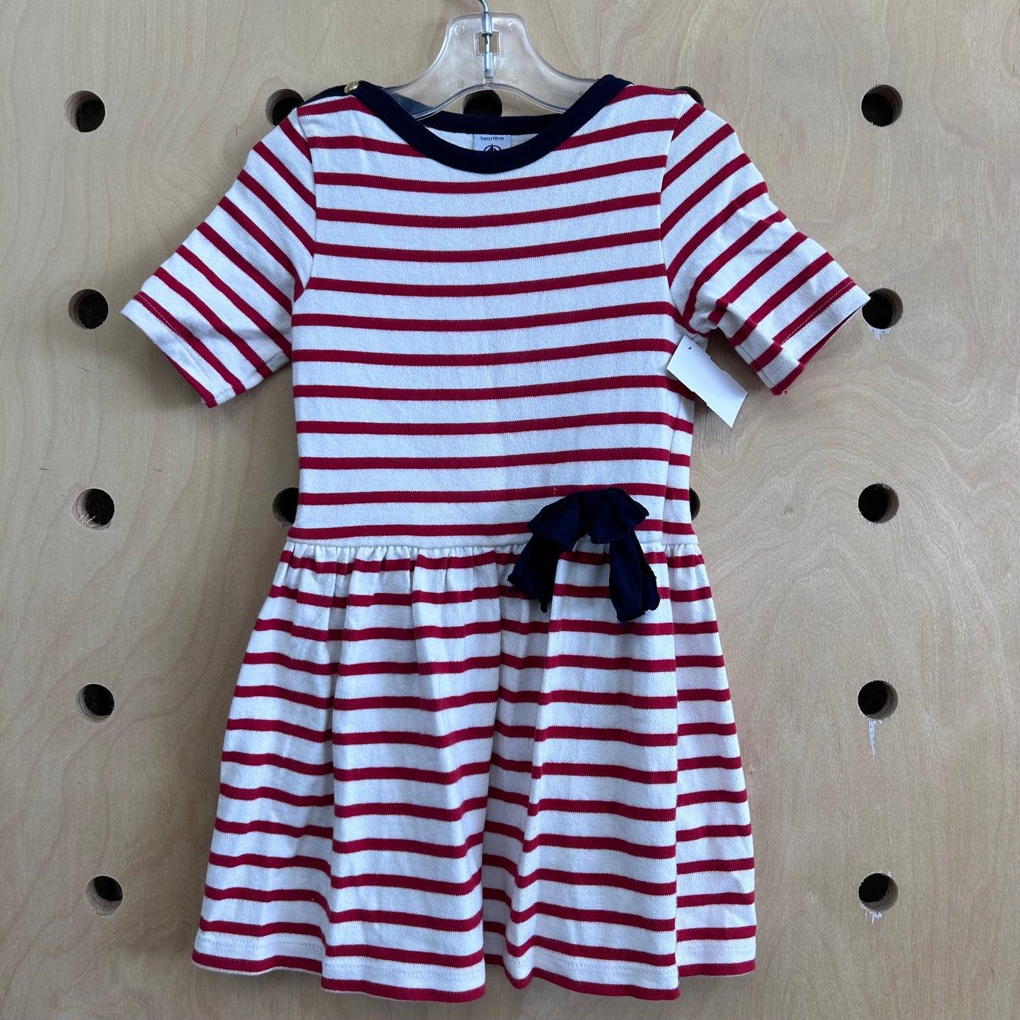 Red & Navy Striped Dress