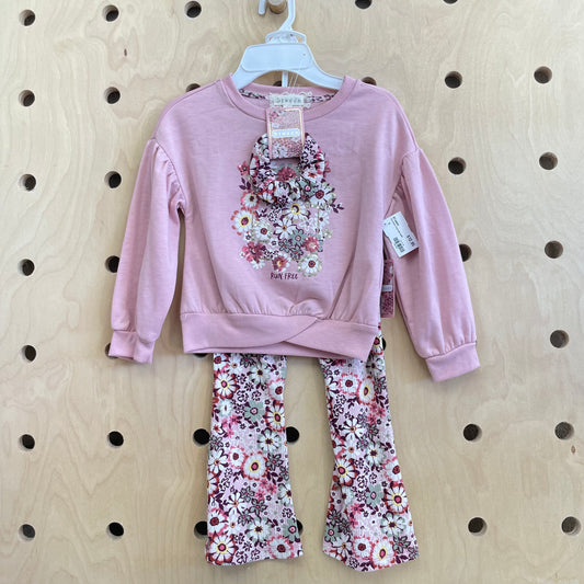 Pink Sequin Floral Outfit NEW!