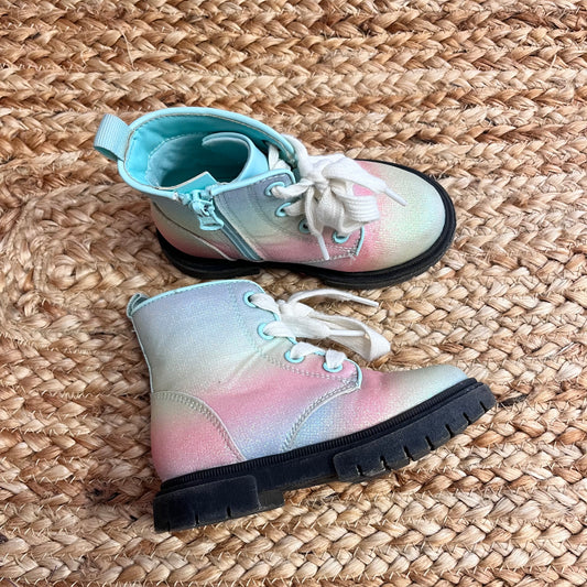 Blue/Pink Ombre Sparkle Zip Boots