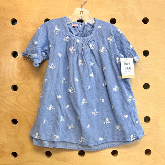 Embroidered Floral Gauze Dress