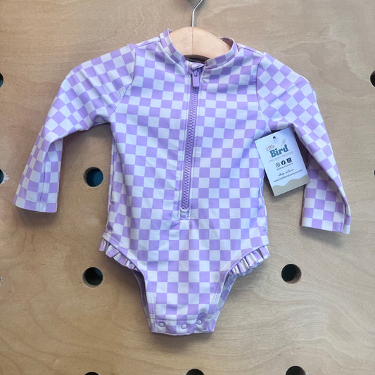 Purple/White Checkered Swimsuit