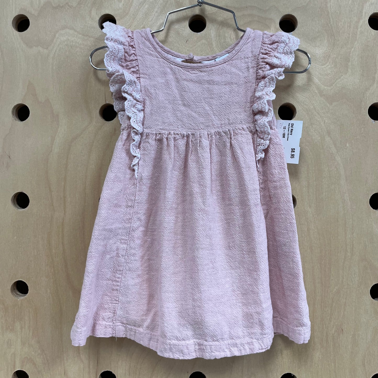 Pink Eyelet Trim Dress
