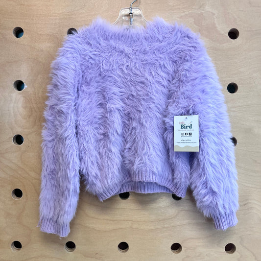 Purple Faux Fur LS Turtle Neck