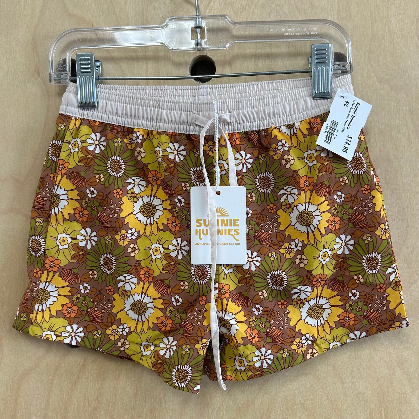 Yellow Floral Swim Trunks NEW!