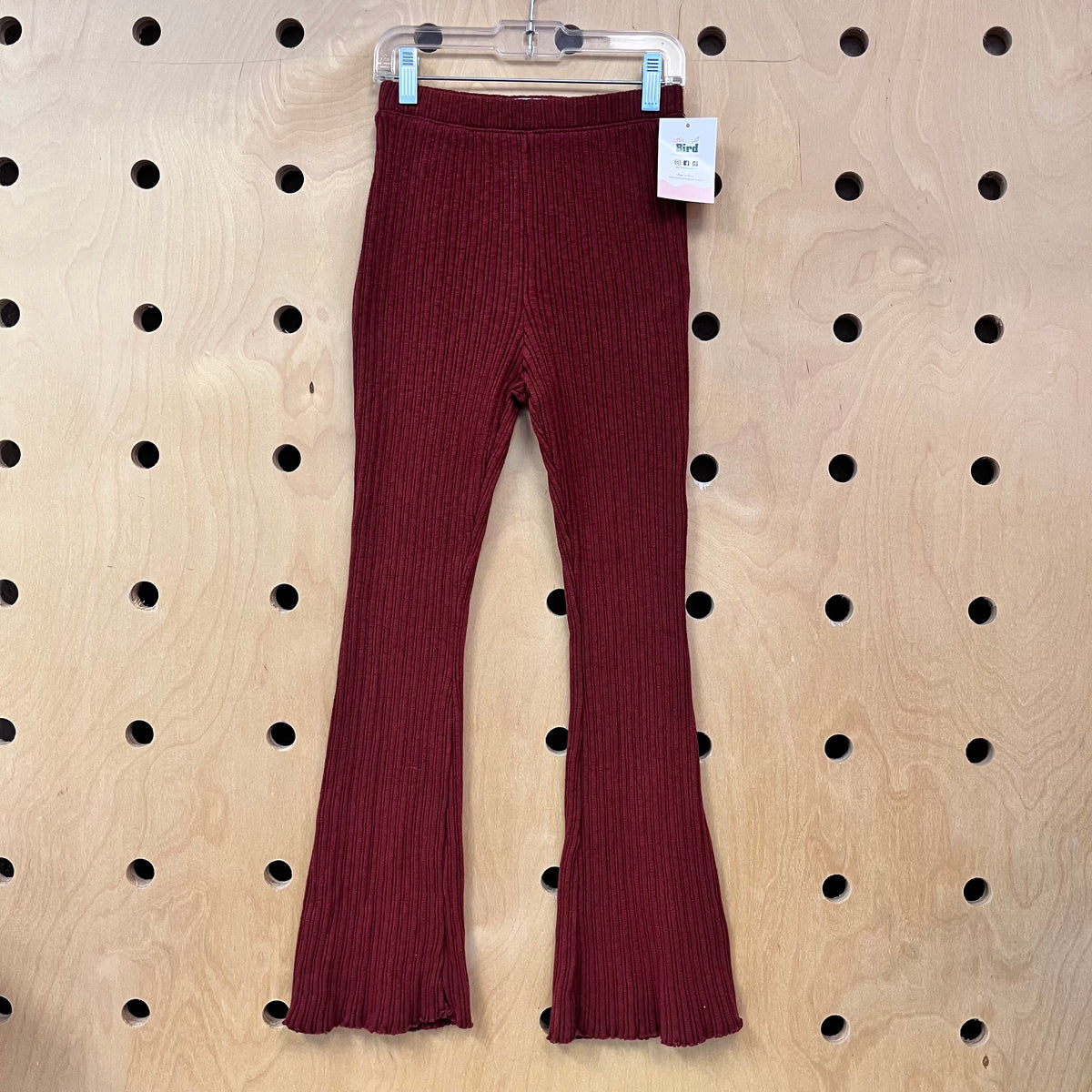 Organic Maroon Ribbed Pants