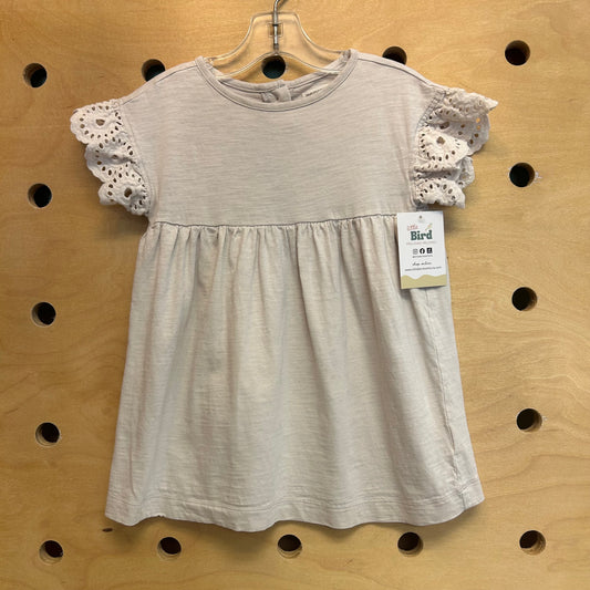 Cream Eyelet Sleeve Dress