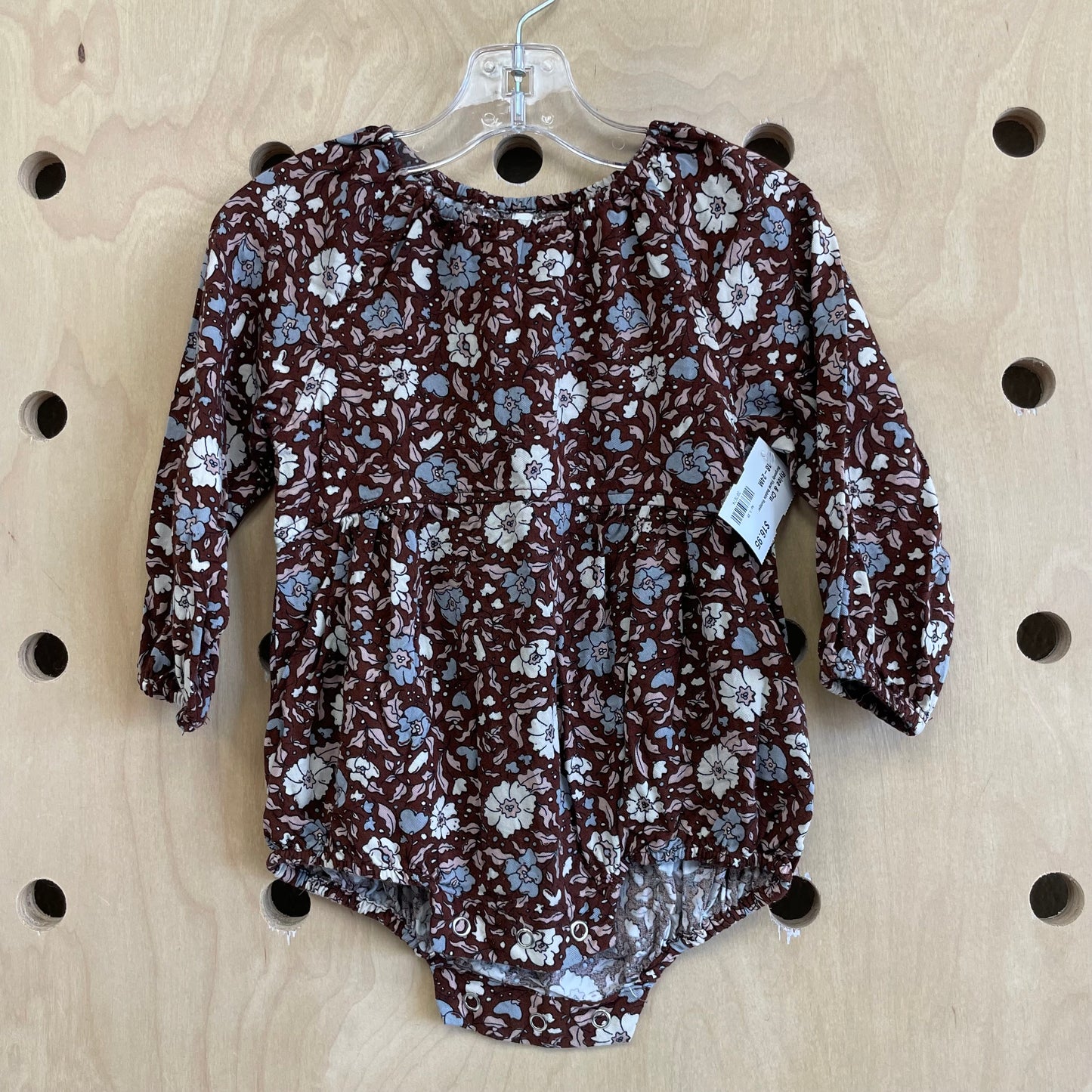 Burgundy Floral Bubble Romper