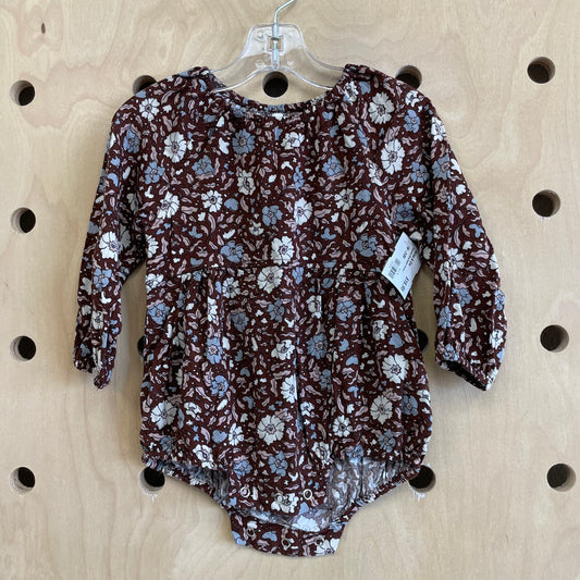 Burgundy Floral Bubble Romper