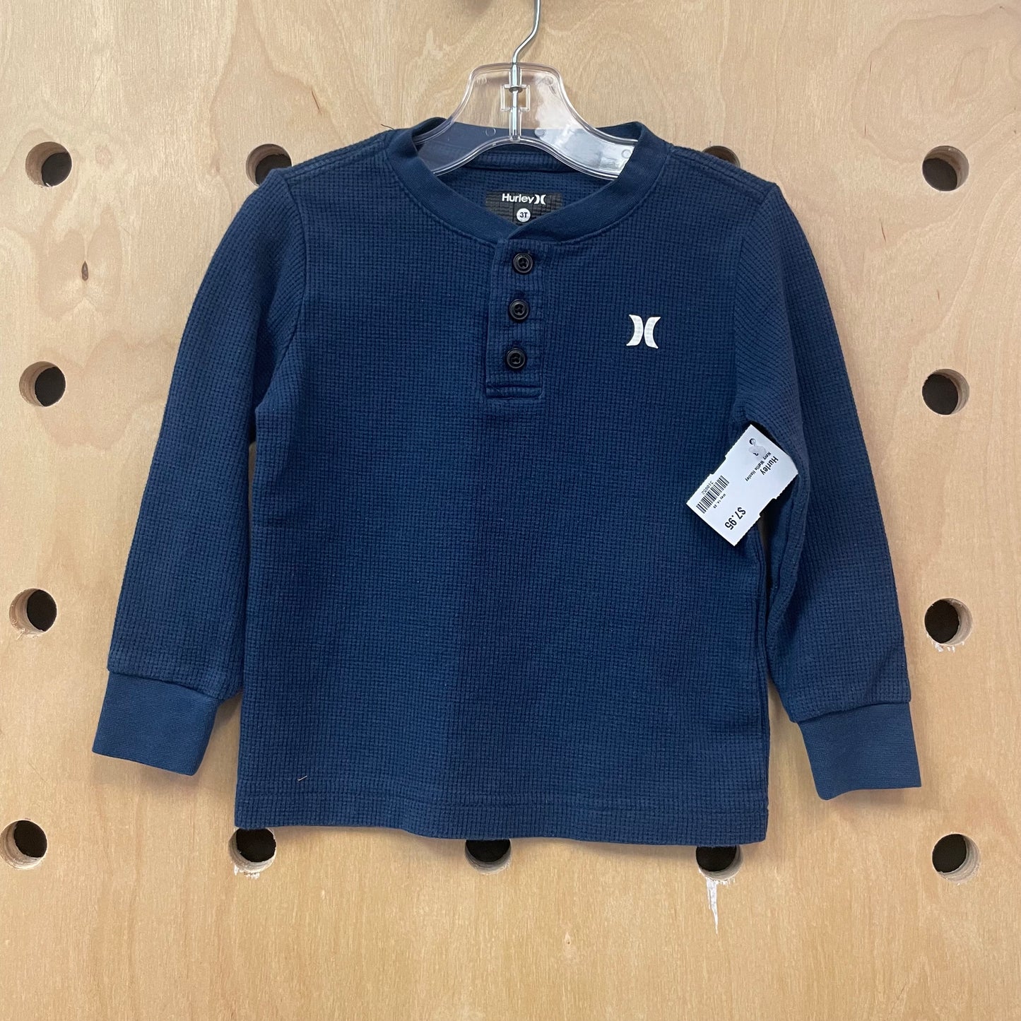 Navy Waffle Henley