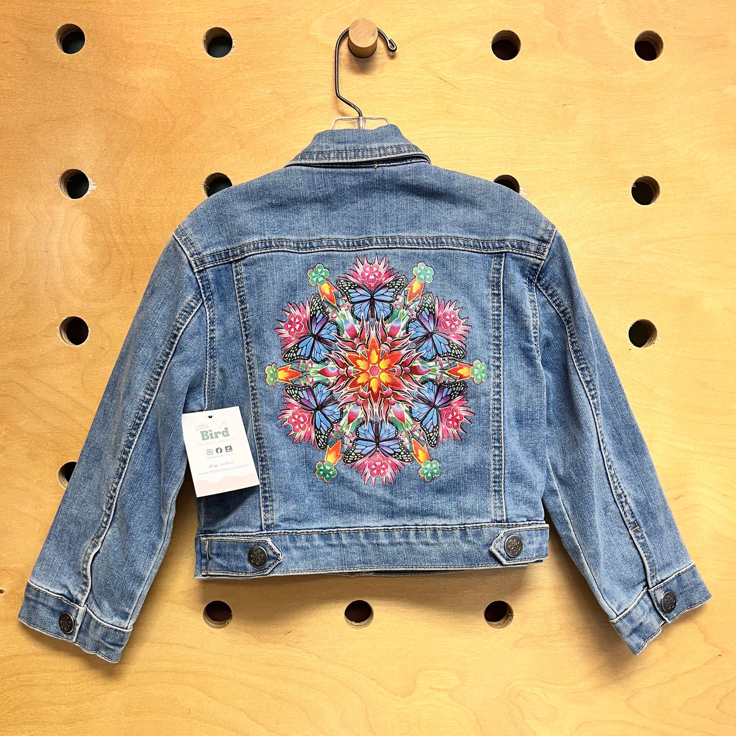 Denim Floral/Butterfly Snap Jacket