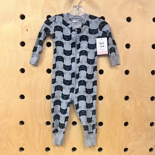 Grey Black Kitty Organic Zippy