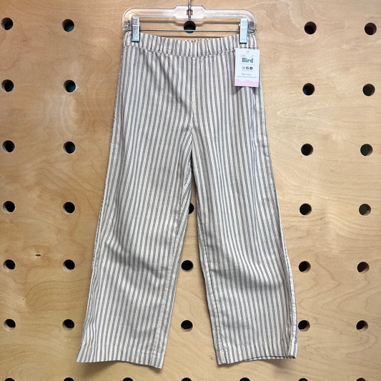 Cream & Grey Striped Cotton Pants