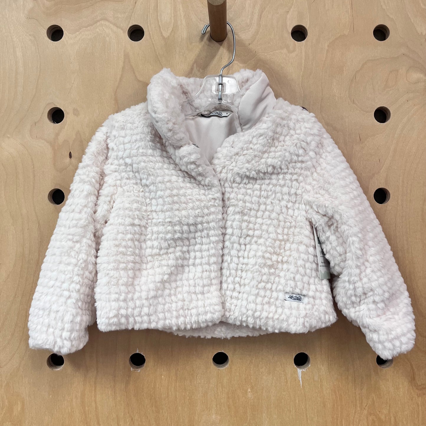 Fuzzy Cream Snap Jacket