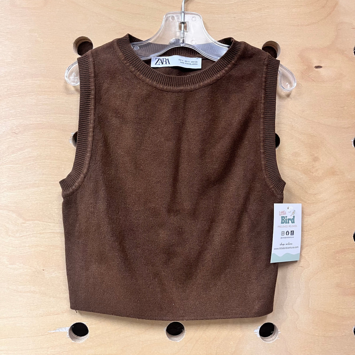 Brown Ribbed Tank