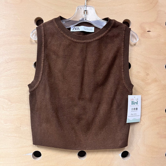 Brown Ribbed Tank