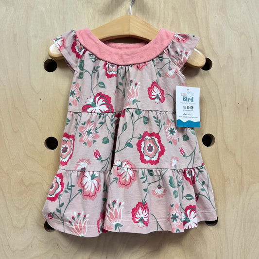 Pink/Green Floral Cotton Dress