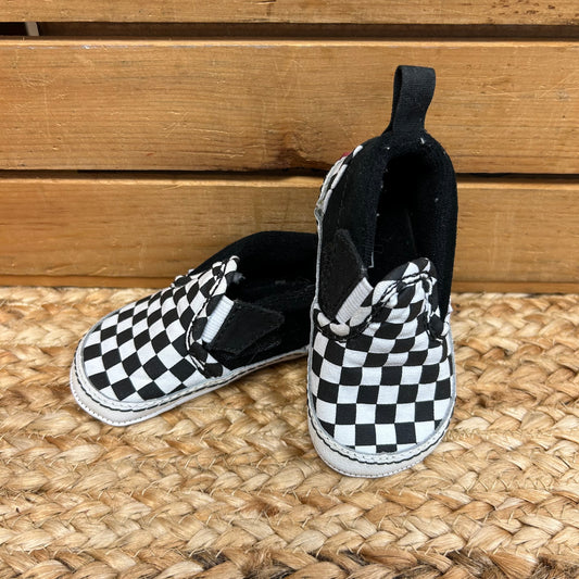 Black & White Checkered Crib Shoes