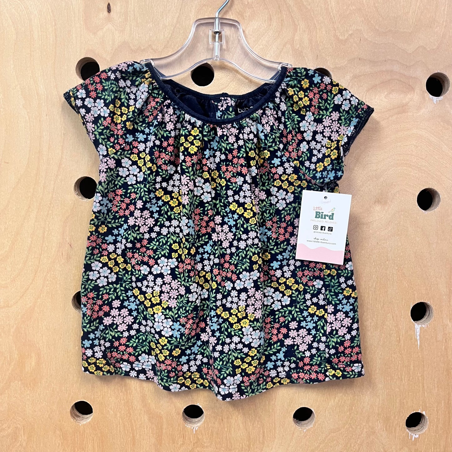 Navy Floral Top