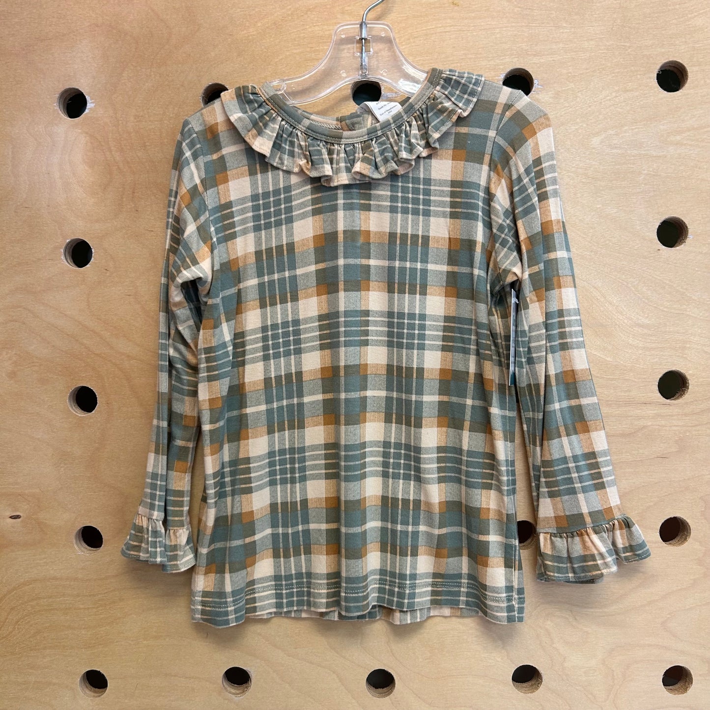 Green & Tan Plaid Bamboo Top