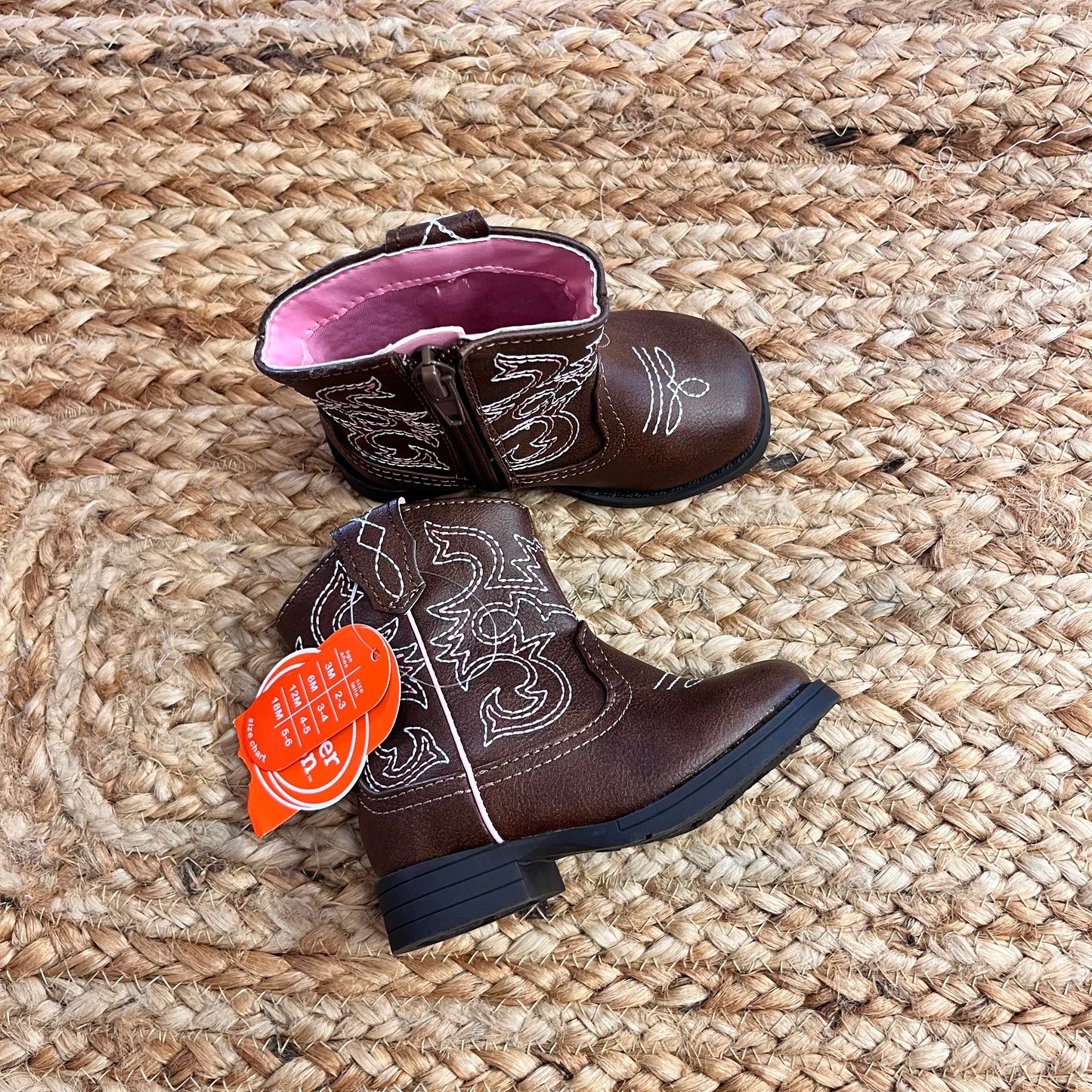 Brown & Pink Cowgirl Boots