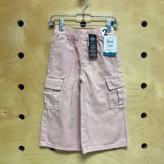 Pink Wide Leg Cargo Denim Pants NEW!