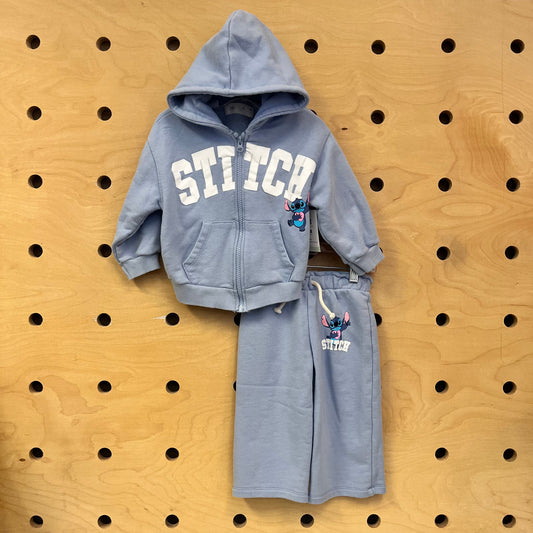 Blue Stitch Zip Hoodie Outfit