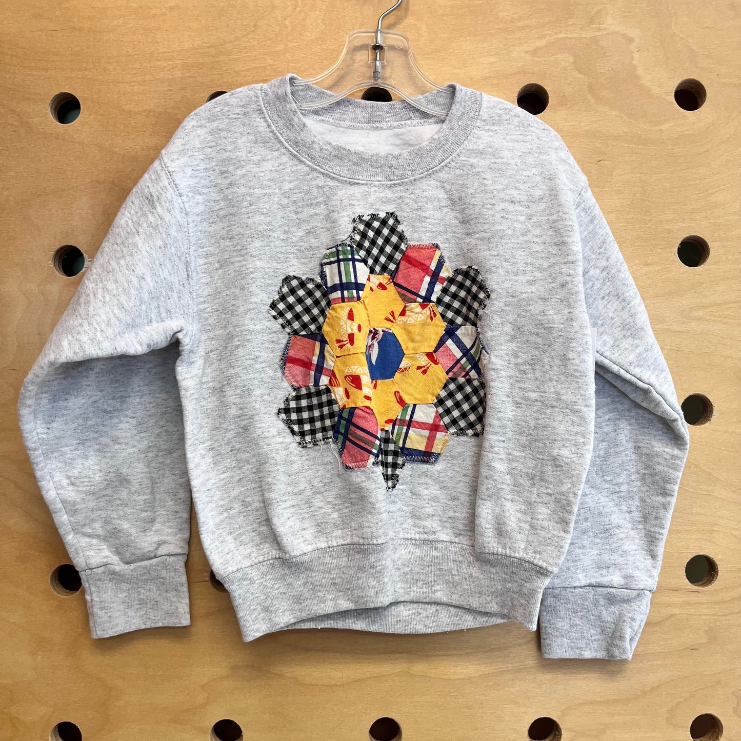 Heathered Grey Patchwork Sweatshirt