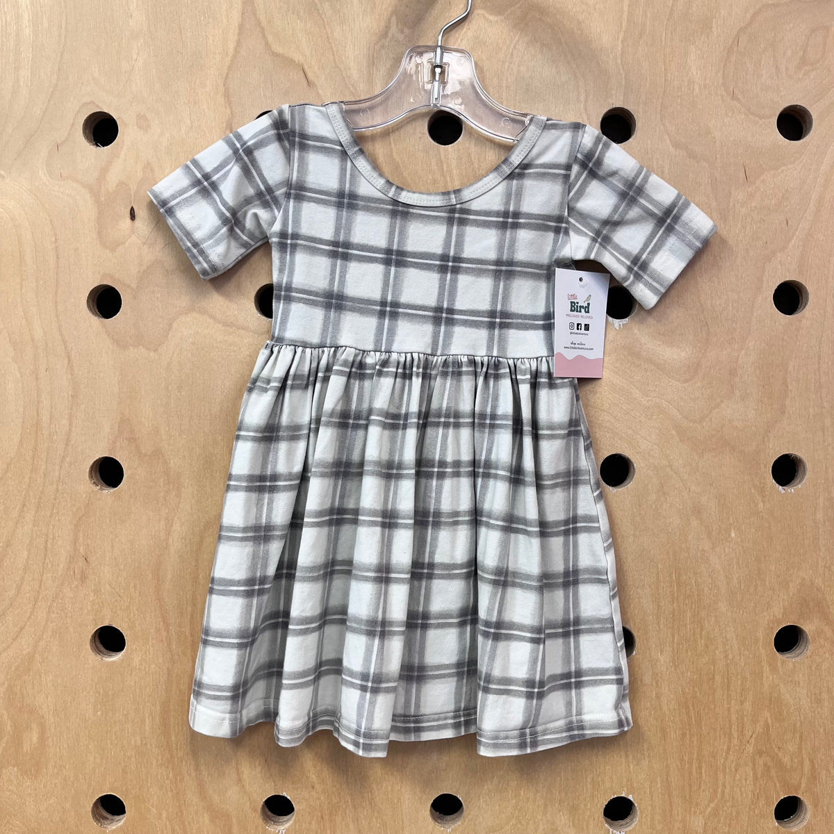 Grey + Cream Plaid Dress