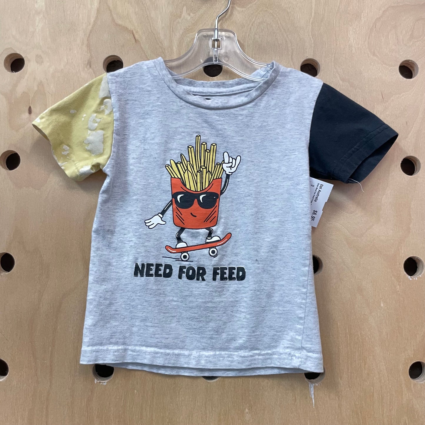 Grey Need for Feed Fries Tee