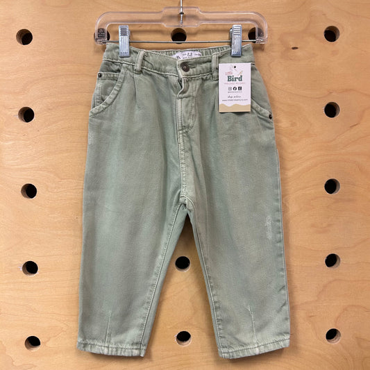 Pastel Green Slouchy Denim Pants