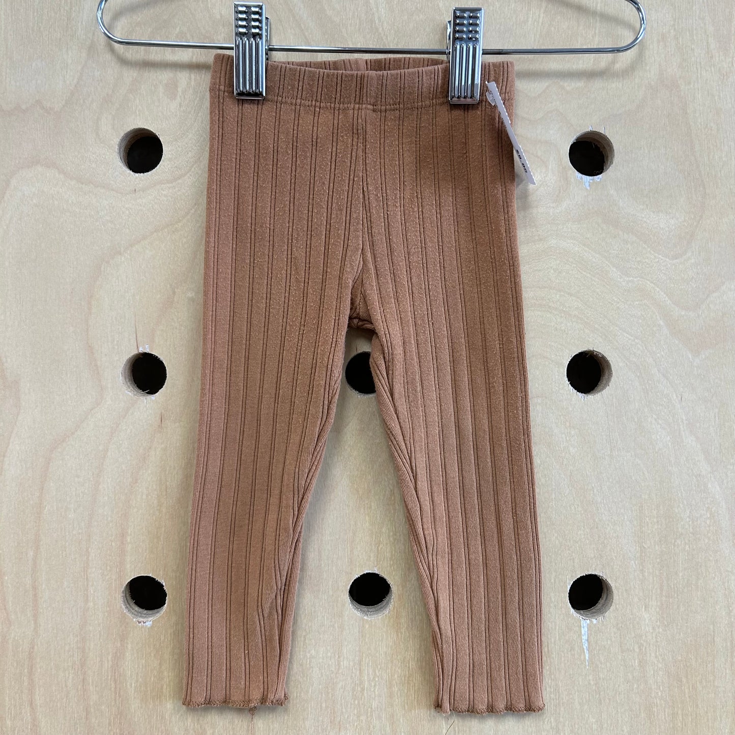 Brown Ribbed Leggings