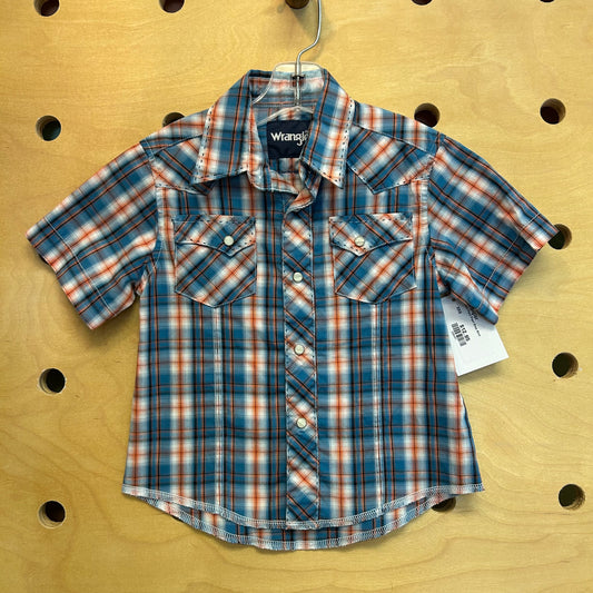 Blue Plaid Pearl Snap Shirt